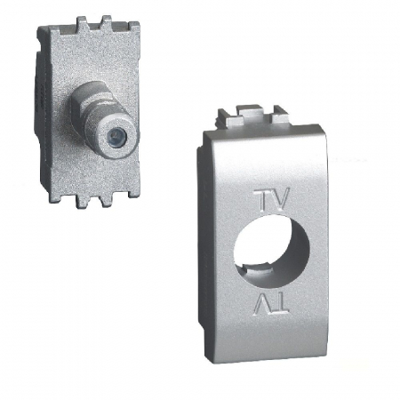 Bticino Living Light - Priza TV-SAT tip F 1M Living Light Bticino aluminiu NT4202FN
