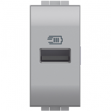 Prize si intrerupatoare - Priza USB 1M Tip A 5V Living Light Bticino aluminiu NT4191A