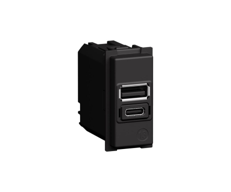 Prize si intrerupatoare - Priza USB 1M Tip A+C 20W Living Now Bticino K4192AC
