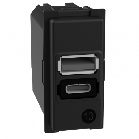 Prize Living Now - Priza USB 1M Tip A+C 5V 15W Living Now Bticino K4191AC