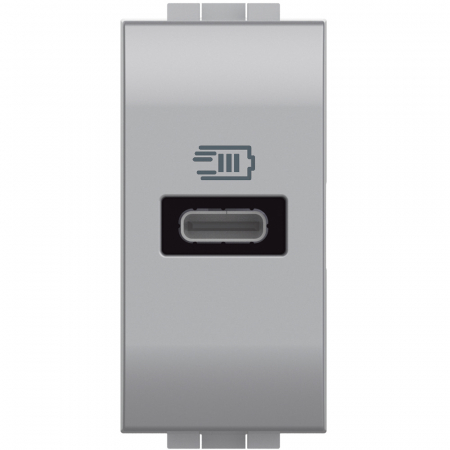Prize si intrerupatoare - Priza USB 1M Tip C 5-9-12V Living Light Bticino aluminiu NT4192C