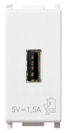 Prize Plana - Priza USB A 1M 1.5A 5V  Vimar Plana alb 14292