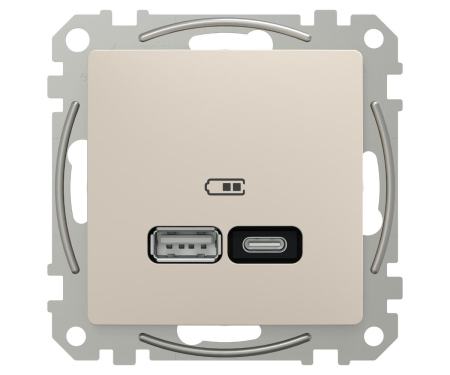 Priza USB PD tip A+C 21W Schneider Sedna bej SDD112405 [1]