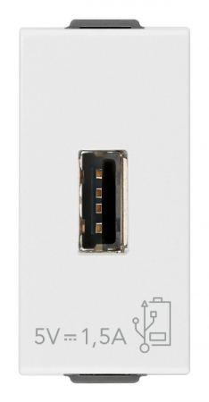 Prize Neve - Priza USB tip A 1M 1.5A 5V  Vimar Neve alb 09292