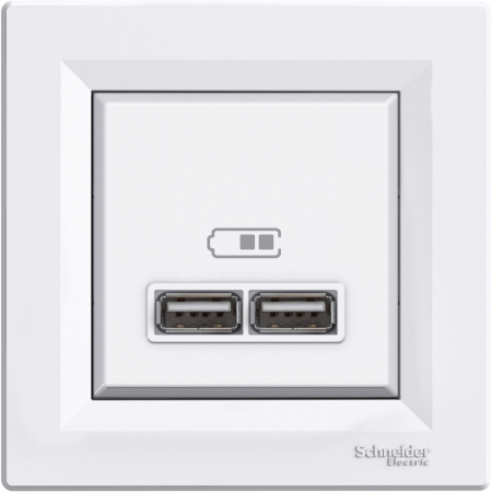 Prize Asfora - Priza USB tip A+A 2.1A Schneider Asfora alb EPH2700221