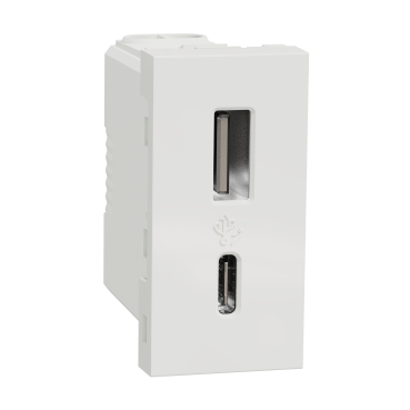 Prize Unica - Priza USB tip A + C 1M 2.4A Schneider Noua Unica alb NU301618
