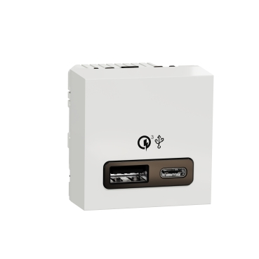 Prize si intrerupatoare - Priza USB tip A + C 2M 2.4A Schneider Noua Unica alb NU301918