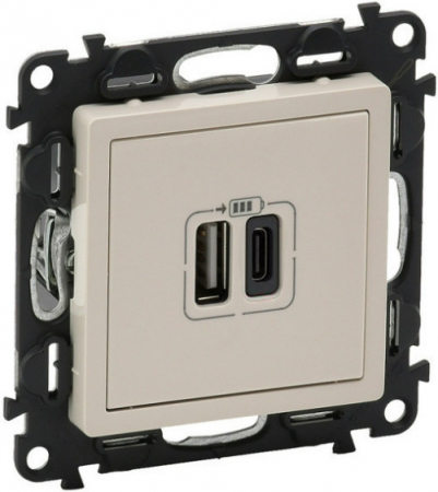 Legrand Valena Life - Priza USB tip A+C 3A 5V Legrand Valena Life ivoar 753206