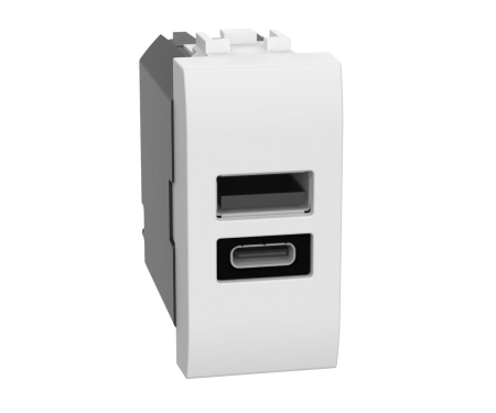 Prize Living Light - Priza USB tip A+C PD 1M 20W Living Light Bticino alb N4192AC