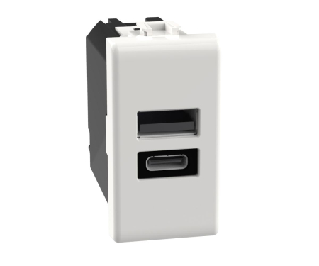 Prize Matix - Priza USB tip A+C PD 1M 20W Matix Bticino alb AM4192AC