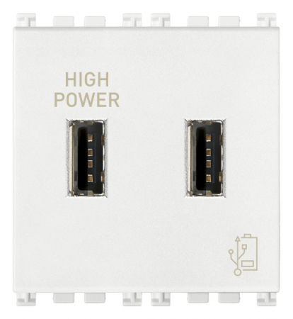 Prize Arke - Priza USB tip A dubla 5V 2,1A 2M Vimar Arke alb 19295.B