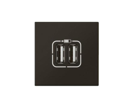 Priza USB tip A dubla 5V 2M Legrand Mosaic  negru mat 079194L [1]