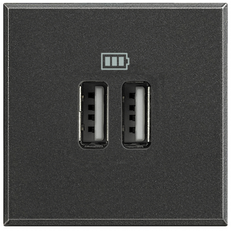 Prize si intrerupatoare - Priza USB tip A dubla 5V 3000mA Axolute Bticino 2M antracit HS4285C2