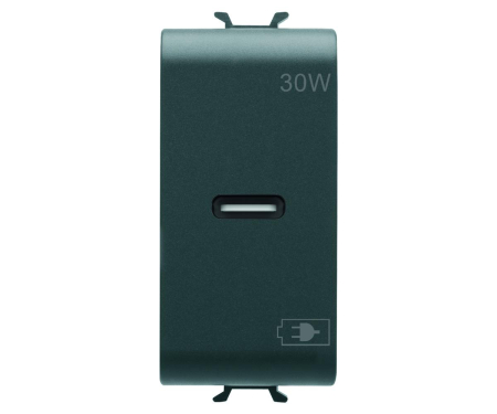 Prize si intrerupatoare - Priza USB tip C 1M PD 30W Gewiss Chorus negru GW12415