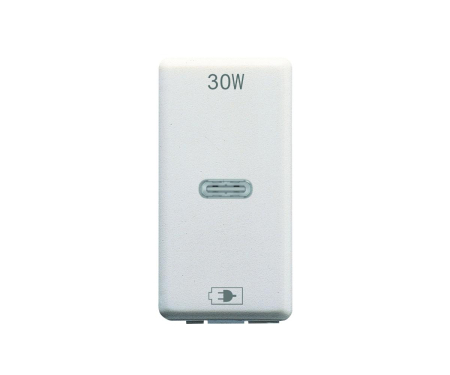 Prize System - Priza USB tip C 1M PD 30W Gewiss System alb GW20364