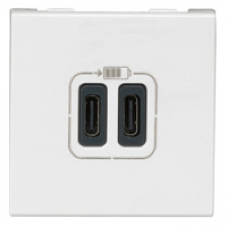 Prize Mosaic - Priza USB tip C alimentare dubla 2M Legrand Mosaic alb 077590