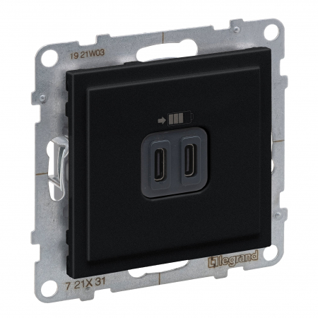 Legrand Suno - Priza USB tip C dubla 5V 15W Legrand Suno negru 721431