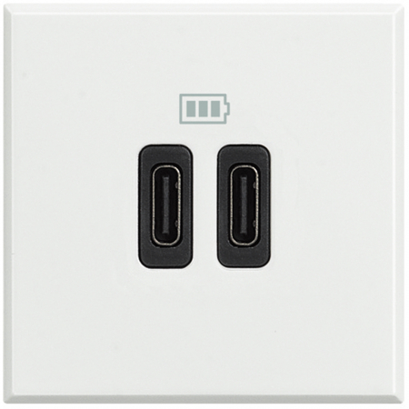 Bticino Axolute - Priza USB tip C dubla 5V 3000mA Axolute Bticino 2M alb HD4286C2