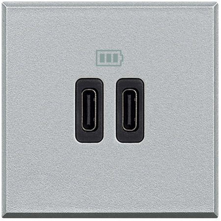 Prize si intrerupatoare - Priza USB tip C dubla 5V 3000mA Axolute Bticino 2M aluminiu HC4286C2