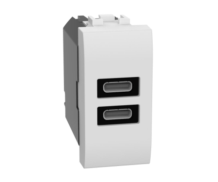 Prize Living Light - Priza USB tip C dubla PD 1M 20W Living Light Bticino alb N4192CC