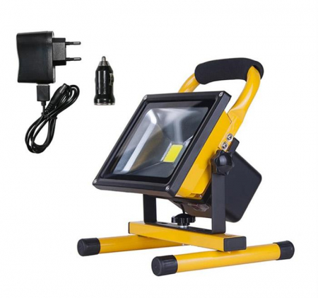 Proiectoare - Proiector led portabil 12-230V 20W 4000K 1700lm IP65 Lumen Adeleq 00-500222/alb