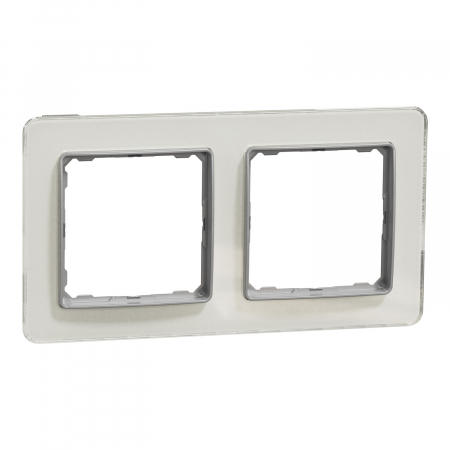 Prize si intrerupatoare - Rama Ornament 2 posturi Schneider Sedna sticla alba SDD360802