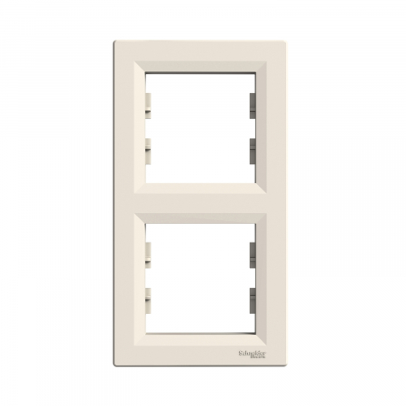 Prize si intrerupatoare - Rama Ornament 2 posturi verticala Schneider Asfora crem EPH5810223
