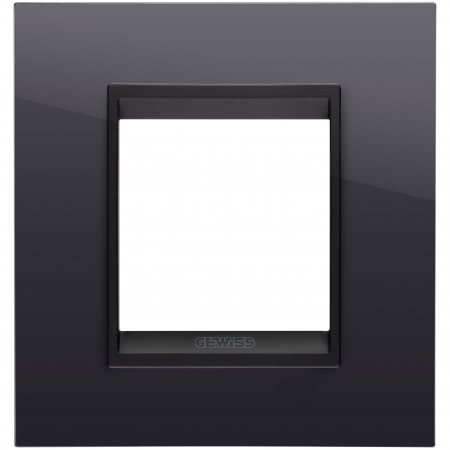 Prize si intrerupatoare - Rama Ornament 2M LUX Gewiss Chorus monocrom negru GW16222YN