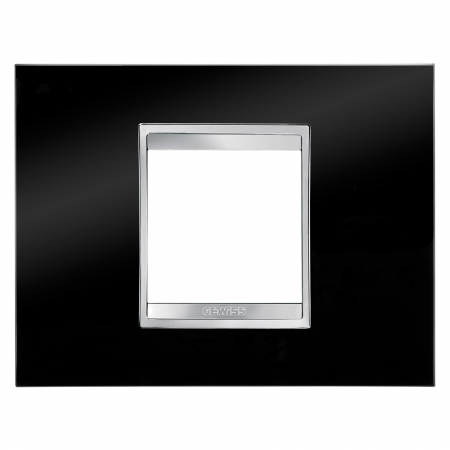 Prize si intrerupatoare - Rama Ornament 2M LUX Gewiss Chorus negru GW16202TN