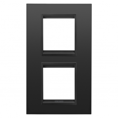 Gewiss Chorus - Rama Ornament 2P verticala metal LUX Gewiss Chorus negru satinat GW16224XM