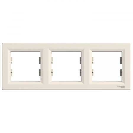 Prize si intrerupatoare - Rama Ornament 3 posturi  Schneider Asfora crem EPH5800323