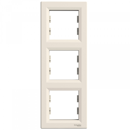 Prize si intrerupatoare - Rama Ornament 3 posturi verticala Schneider Asfora crem EPH5810323
