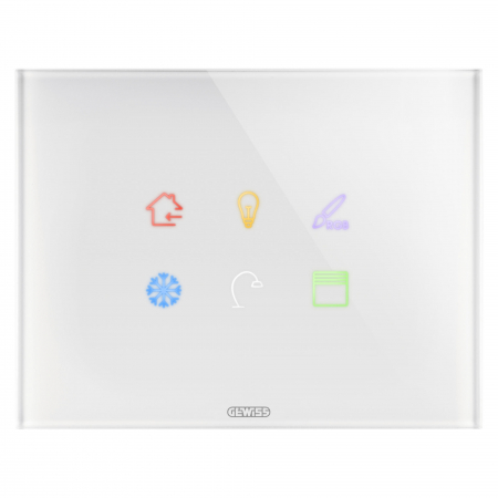 Rame ornament Chorus - Rama Ornament 3M ICE TOUCH KNX Gewiss Chorus 6 simboluri alb GW16946CB
