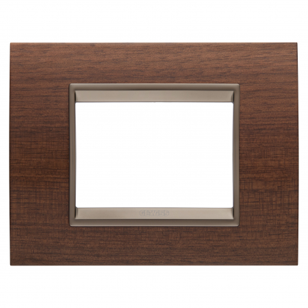 Prize si intrerupatoare - Rama Ornament 3M lemn LUX Gewiss Chorus nuc GW16203WU