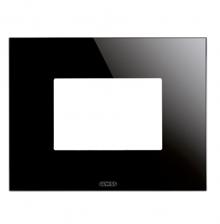 Prize si intrerupatoare - Rama Ornament 3M sticla ICE Gewiss Chorus negru GW16903CN