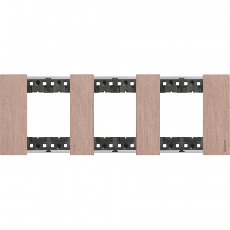 Bticino Living Now - Rama ornament 3P metal Living Now cupru KA4802M3ZM