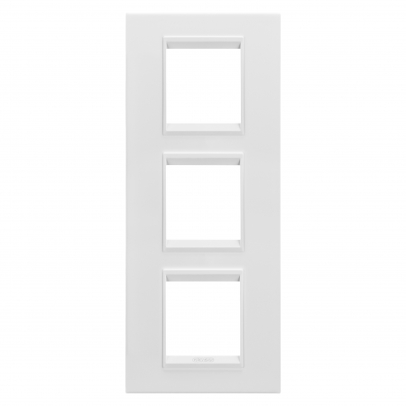 Gewiss Chorus - Rama Ornament 3P verticala metal LUX Gewiss Chorus monocrom alb satinat GW16227XW