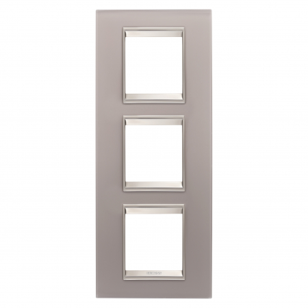 Gewiss Chorus - Rama Ornament 3P verticala sticla LUX Gewiss Chorus gri perlat GW16227GP