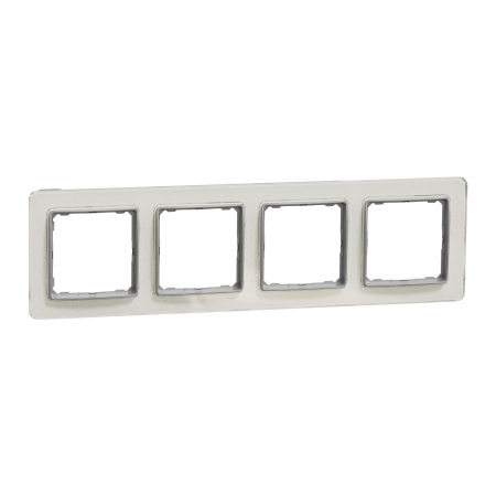 Prize si intrerupatoare - Rama Ornament 4 posturi Schneider Sedna sticla alba SDD360804