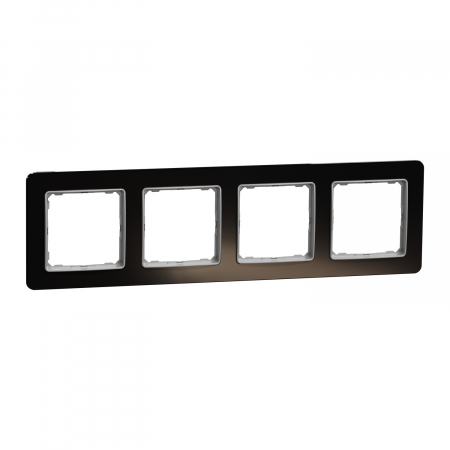 Prize si intrerupatoare - Rama Ornament 4 posturi Schneider Sedna sticla neagra SDD361804