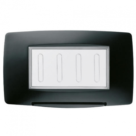 Prize si intrerupatoare - Rama Ornament 4M Gewiss Chorus IP55  negru GW16704TN