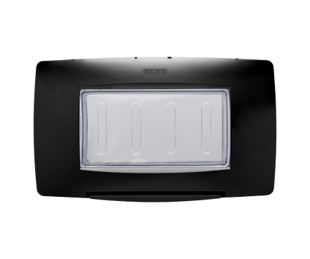 Prize si intrerupatoare - Rama Ornament 4M Gewiss Chorus IP55 negru GW16704TNN