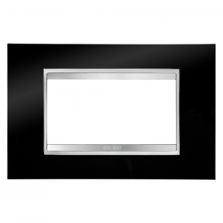 Prize si intrerupatoare - Rama Ornament 4M LUX Gewiss Chorus negru GW16204TN