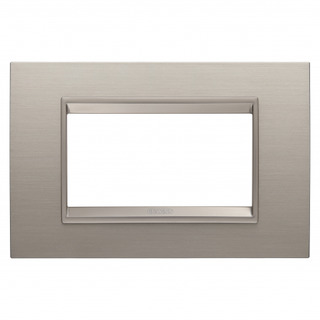 Prize si intrerupatoare - Rama Ornament 4M metal LUX Gewiss Chorus aluminiu periat GW16204XS