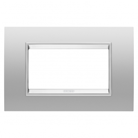 Prize si intrerupatoare - Rama Ornament 4M metal LUX Gewiss Chorus gri magnetic GW16204XR