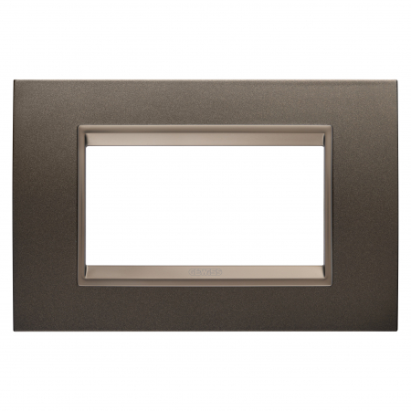 Prize si intrerupatoare - Rama Ornament 4M metal LUX Gewiss Chorus maro anodic GW16204XV