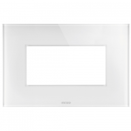 Prize si intrerupatoare - Rama Ornament 4M sticla ICE Gewiss Chorus alb GW16904CB