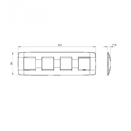 Rama Ornament 4P ONE Gewiss Chorus alb GW16128TB [1]