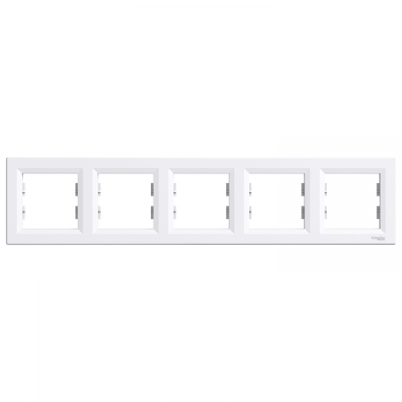Prize si intrerupatoare - Rama Ornament 5 posturi  Schneider Asfora alb EPH5800521