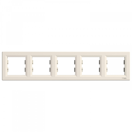 Prize si intrerupatoare - Rama Ornament 5 posturi  Schneider Asfora crem EPH5800523